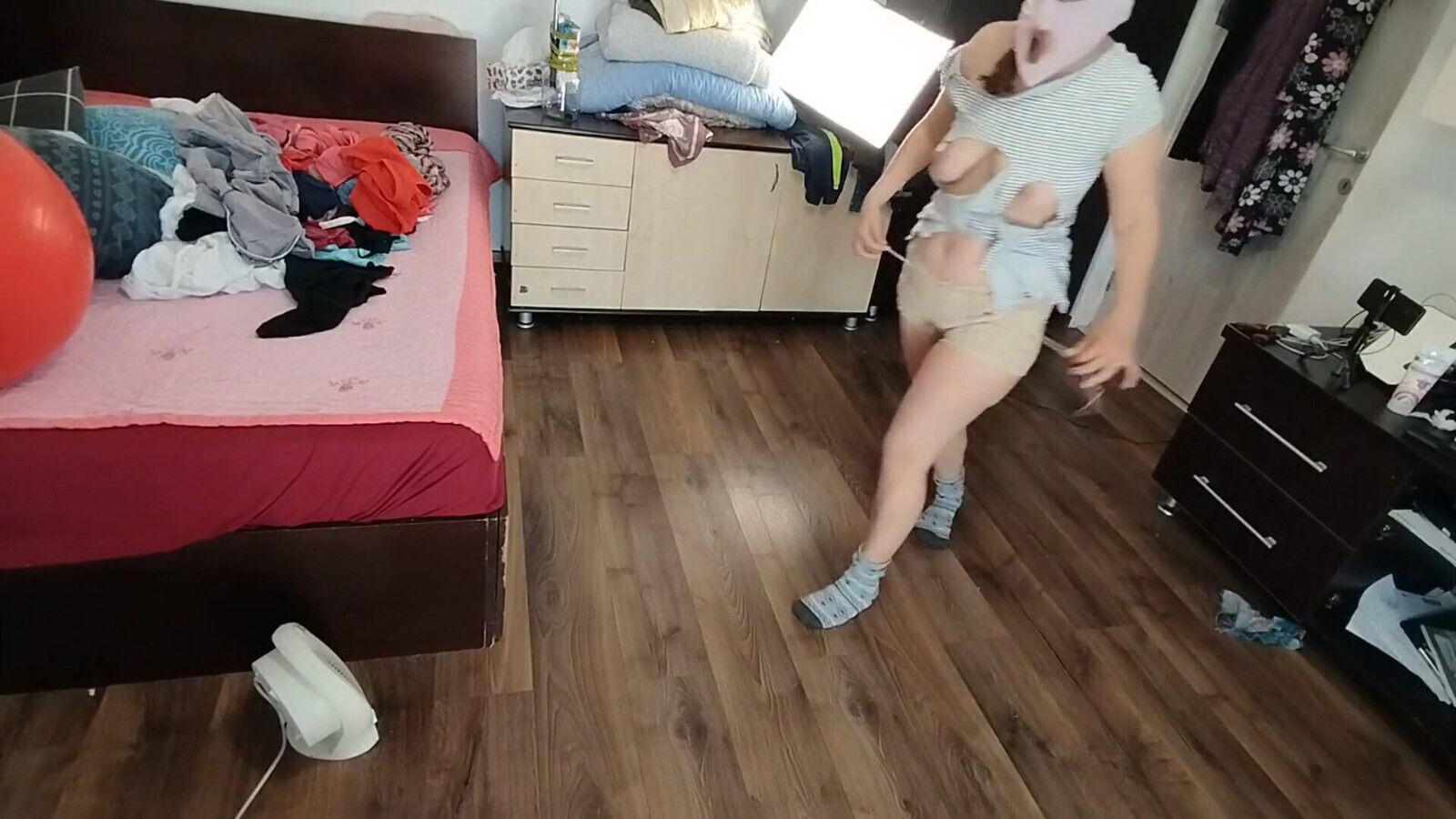 Sexy Brunette Doing Naked Chores Around the House