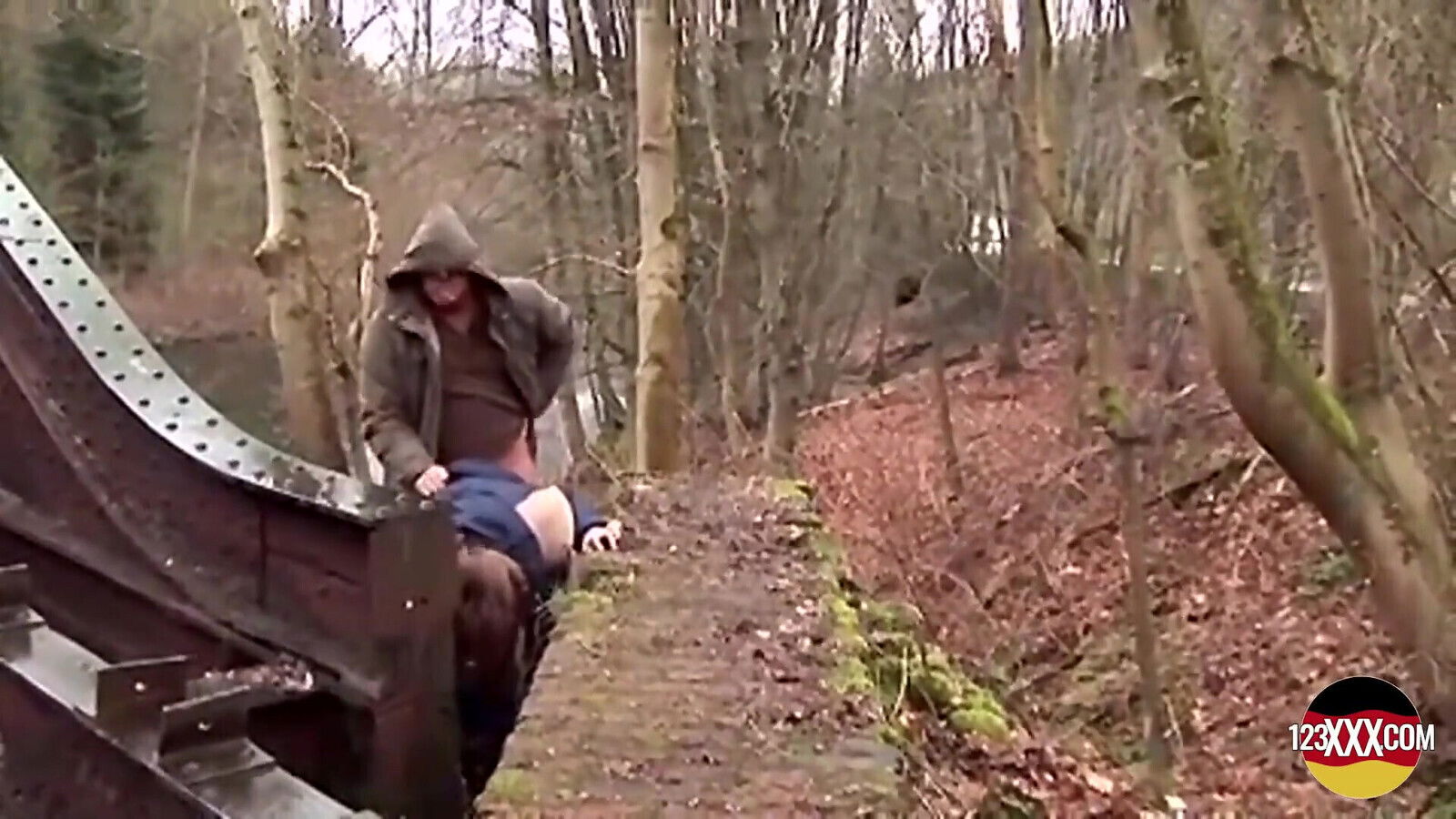 Cute Brunette Doesn't Mind Sucking and Fucking in the Rain