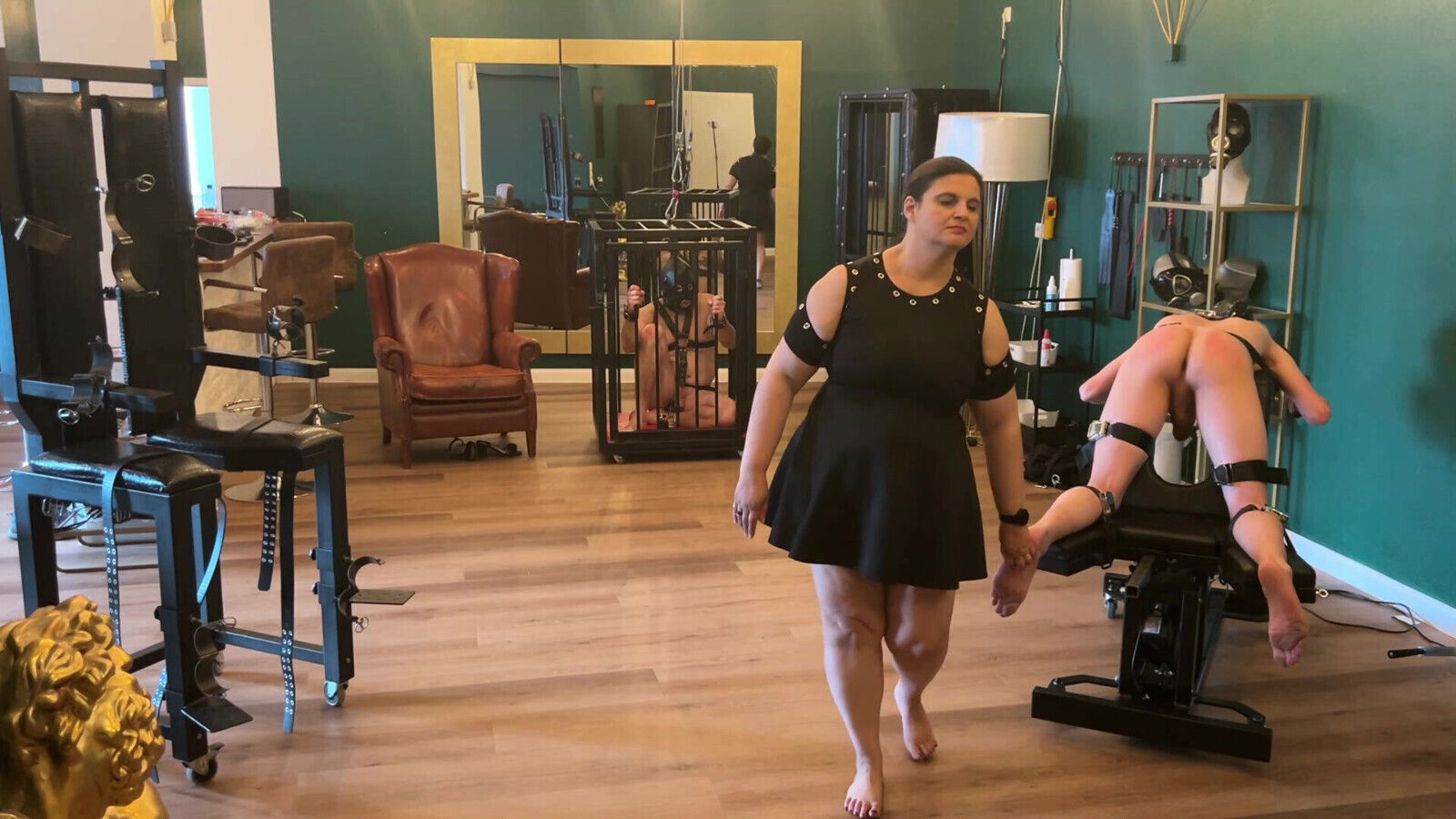 Fetish Lofts with My 2 Slaves, Punishment Area, Slave Treatment, Cage and Special Lounger, Part 2-2.