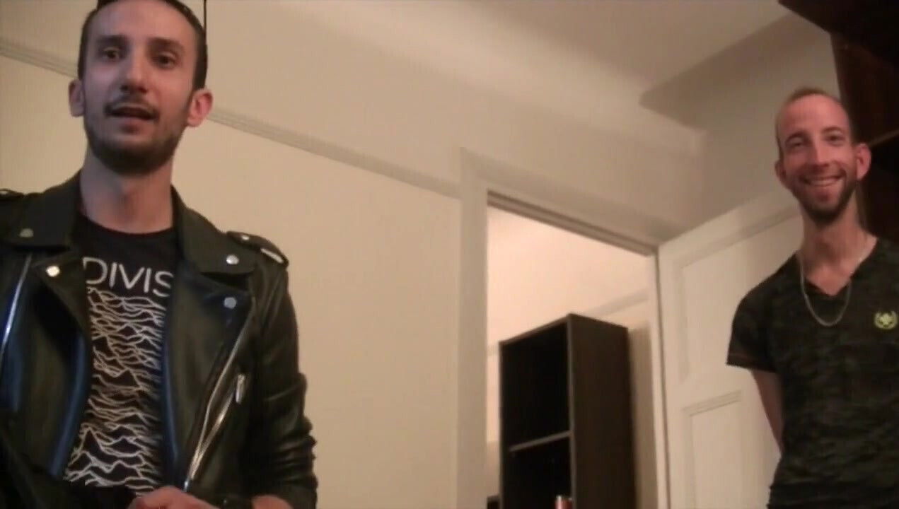 Jean fucked hrd in leather by xxl cock