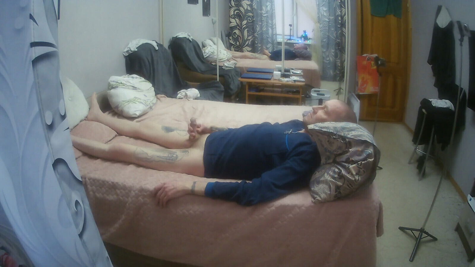 My stepmom interrupted my hand job, gave me a deep blowjob and swallowed my cum