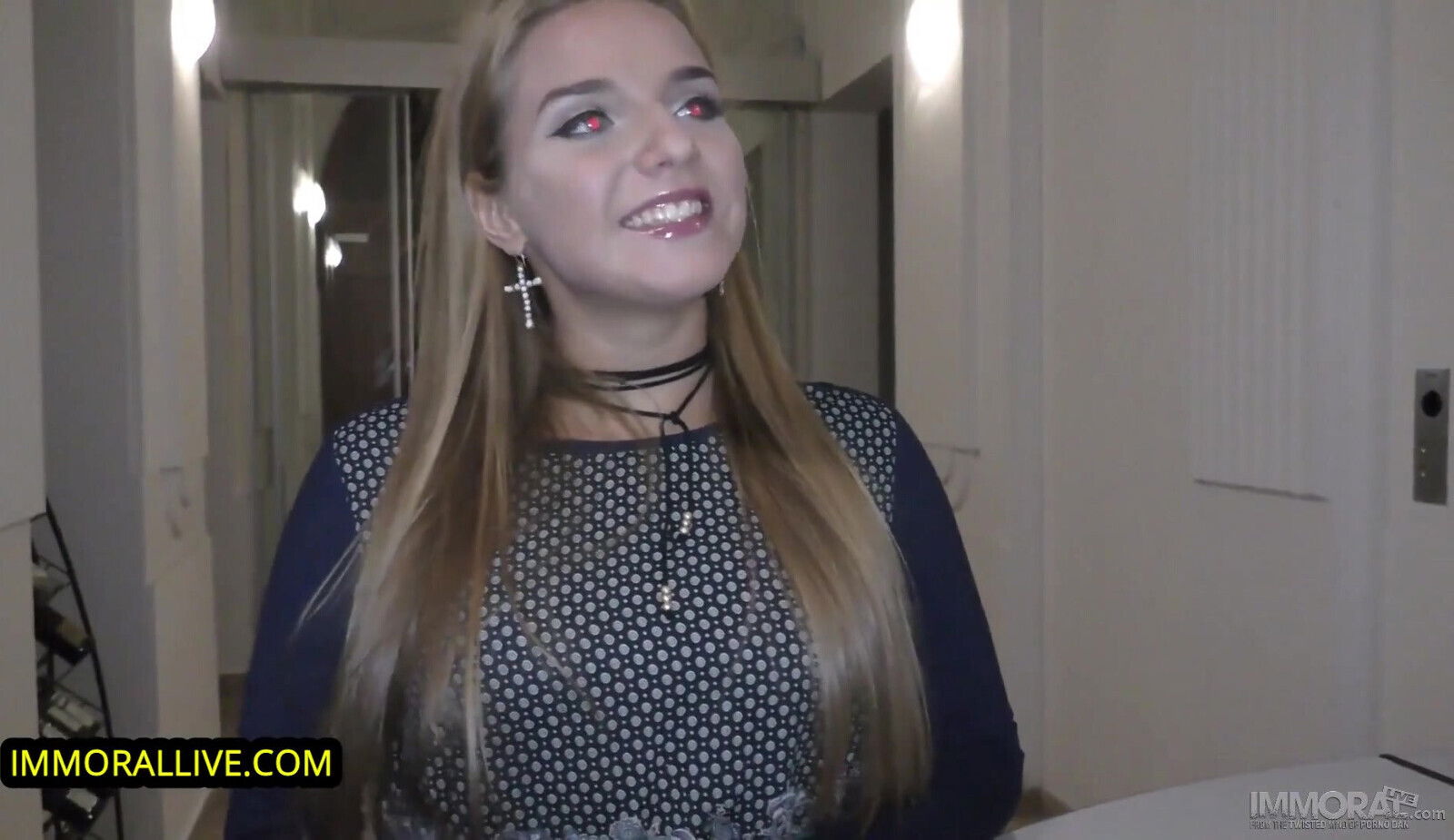 Blonde babe looks like a bond girl comes to porn casting