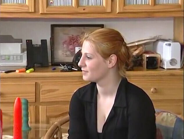 Hot girl fucks her shaved pussy with a massive dildo