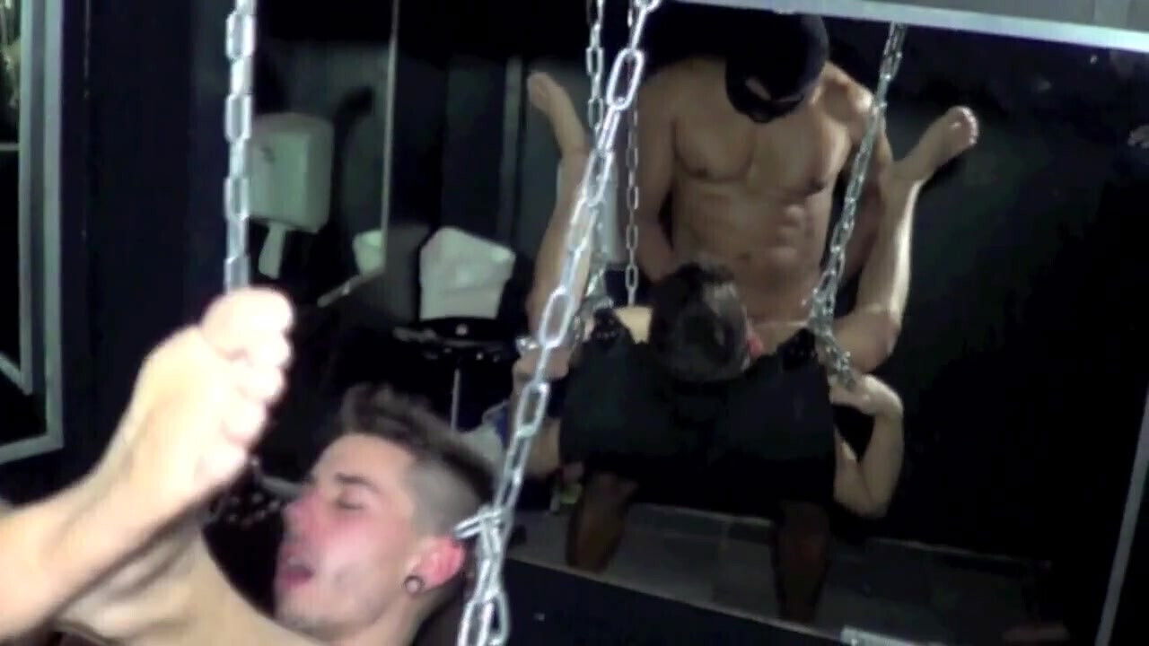 Twni fucked with humiliation in sling