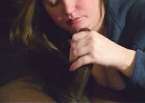 sexy amazon succulent Samantha sucking cum out of a black cock