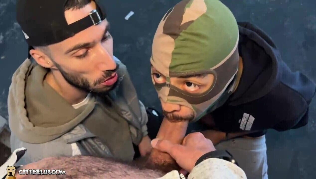 arab group blowjob cum load