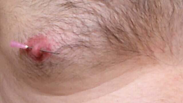 Nipples crushed, pierced, twisted, stretched, heated
