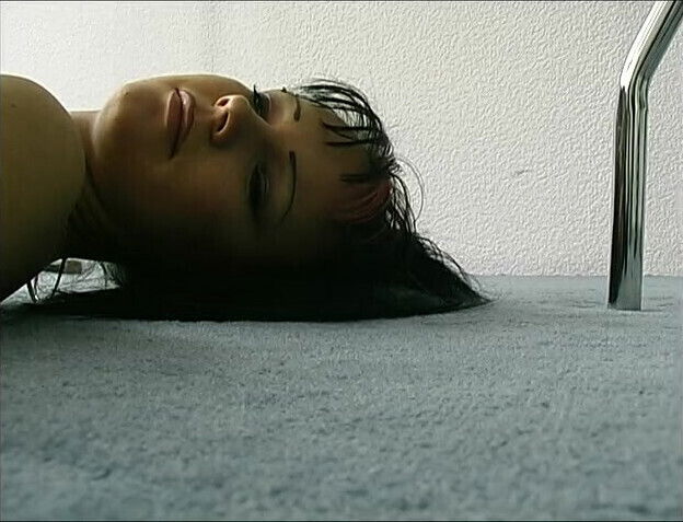 Brunette hottie takes big dildo