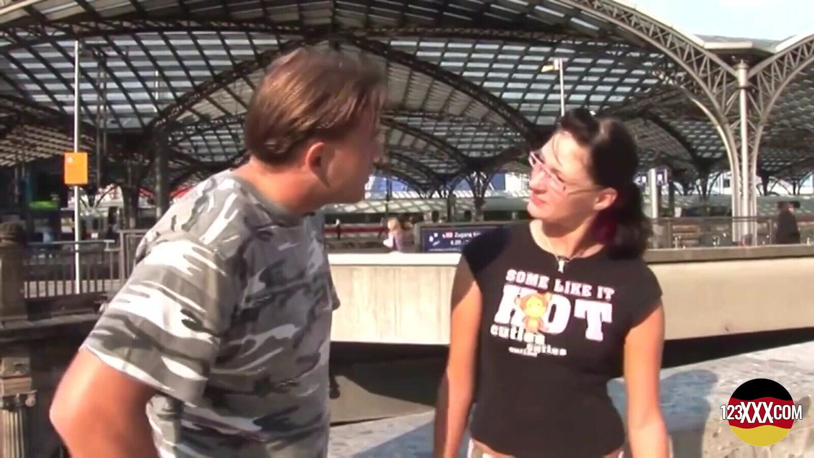 Brunette Gets Warm Semen All Over Her Glasses