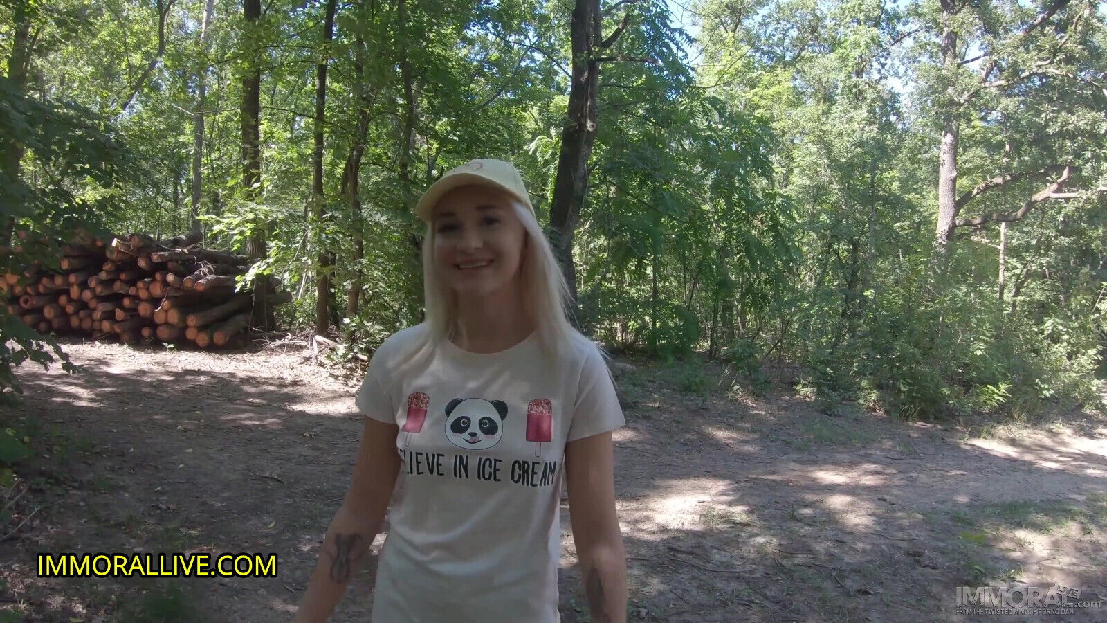 Stepfather & stepson tag team girl lost in woods! Marilyn Sugar squirting rimming two creampies part 1 of 2