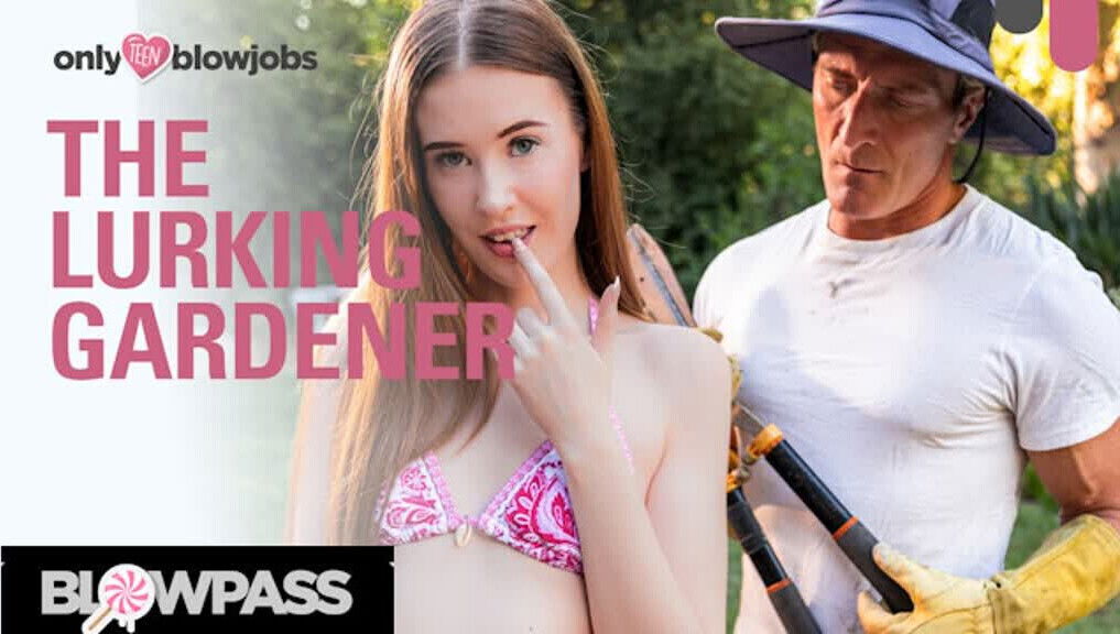 BLOWPASS - Horny Athena Heart Seduces Gardener for Sloppy Outdoor BJ