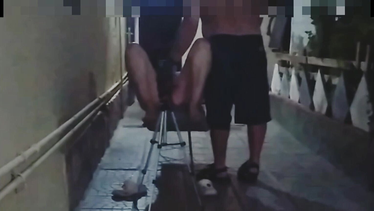 Fucking with neighbor outdoors in public