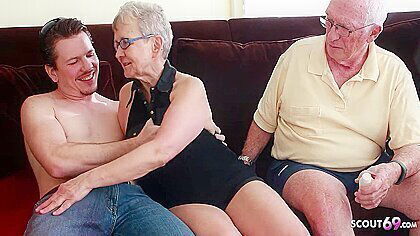 Old Granny Wife And Husband At First Ffm Threesome Sex With Big Dick Boy