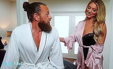 Adultmobile - Busty Kayley Gunner Shows Up Half Naked To Give Brad Newman The Best Massage