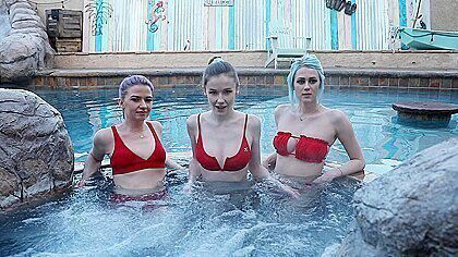 Ashley Love And Emily Bloom In Hot Tub And Amateur Babes Teasing In The Tub