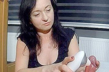 Maya Jerks Off The Guys Cock With A Vibrator