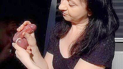 Maya Jerks Off The Guys Cock Through A Gloryhole