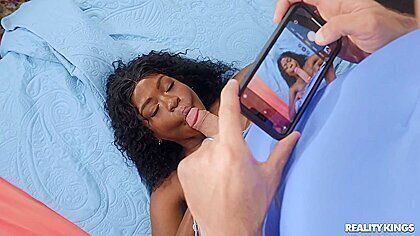 Melody Cummings And J Mac - Pleasuring Bald-headed Dude In Bed