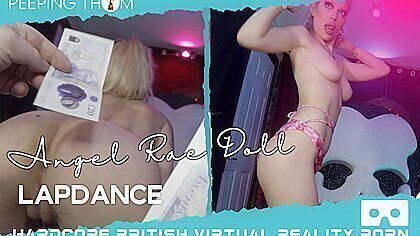 Angel Rae Doll In Lap Dance: Busty Amateur With Pink Hair Solo Striptease