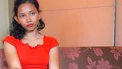 Nasty Ebony Babe With Caster Leg Talking To Her Man