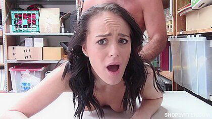 Naughty Dark Haired teen 18+ Kylie Martin Gets Punished With Huge Cock