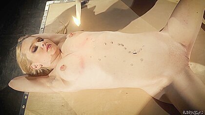 Submissive teen 18+ tied up punished and spanked in bdsm