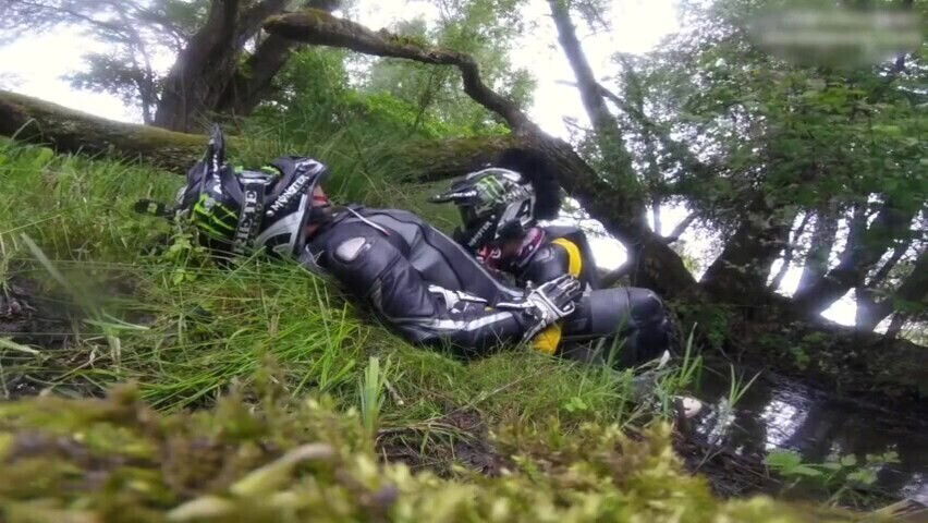 Mud hole dainese biker blowjob cum