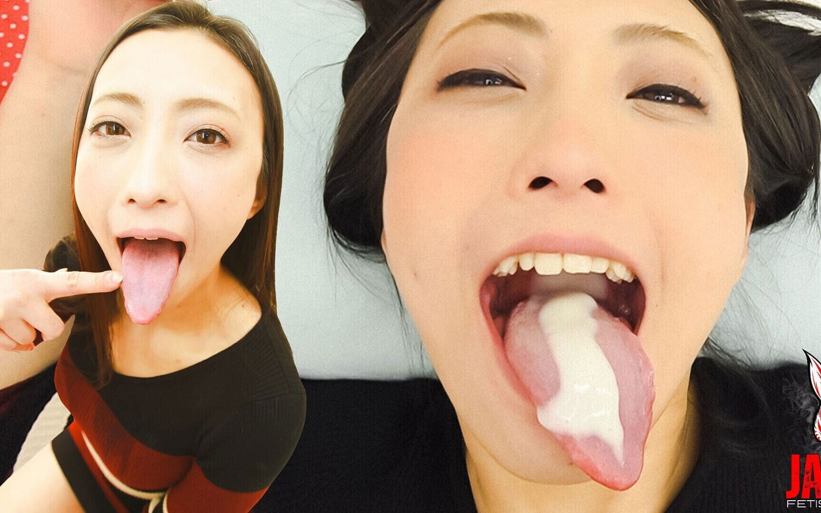 A Tongue, a Lot of Saliva and the Cum in Hana Kanno's Mouth