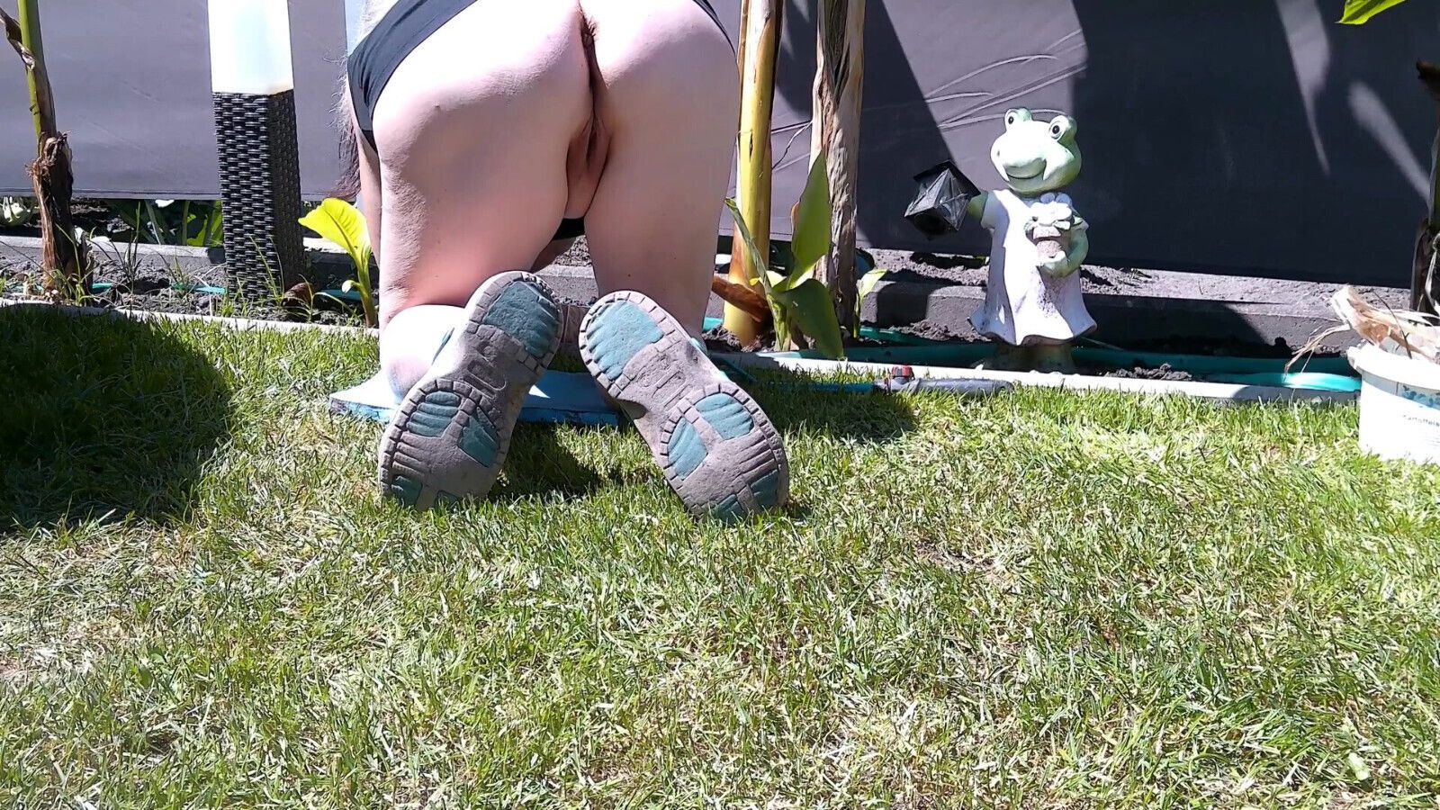 You're standing behind the hedge again and watching me