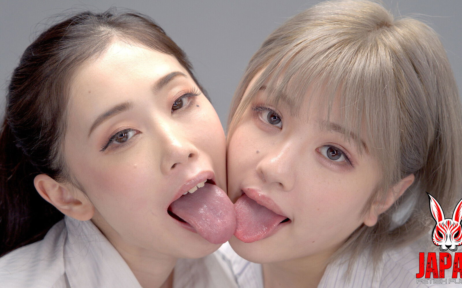 Haruhi Tsukigata Is Tied with Tape While Her Coworker an Komatsu Holds Her Tongue Like a Leash in the Empty Office