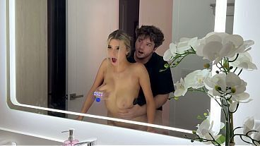 All Natural Big Tits Blonde Fucked In Front Of Mirror - Cas Summer - Luke Cooper