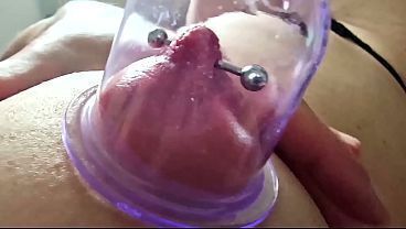 Pumping Suck Hard My Pierced Nipples