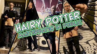 Hairy Potter Masturbates in Public