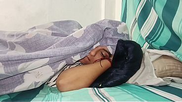 My perverted old stepfather visits my room and we end up having delicious sex in my bed