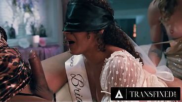 TRANSFIXED - Zariah Aura and Gray Perrier Trick Blindfolded Bride Into 3-WAY At Bachelorette Party!