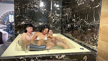 SEXY LATINA ACCEPTS HER FRIENDS'_ INVITATION, THEY FUCK HER HARD IN THE JACUZZI - THEYOUNGNICO