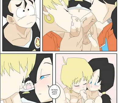 Gohan fuck Videl in the and make a threesome