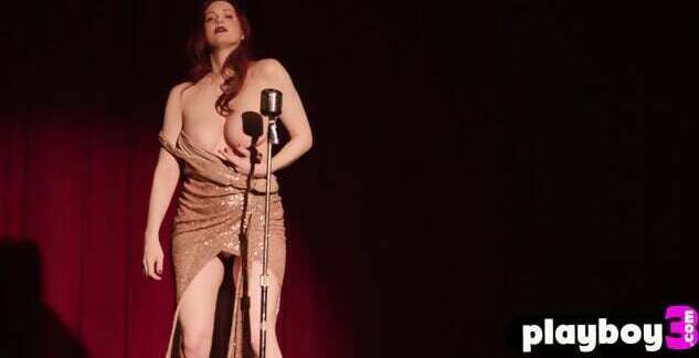 Sexy redhead MILF Maitland Ward hot posing and striptease for the Playboy