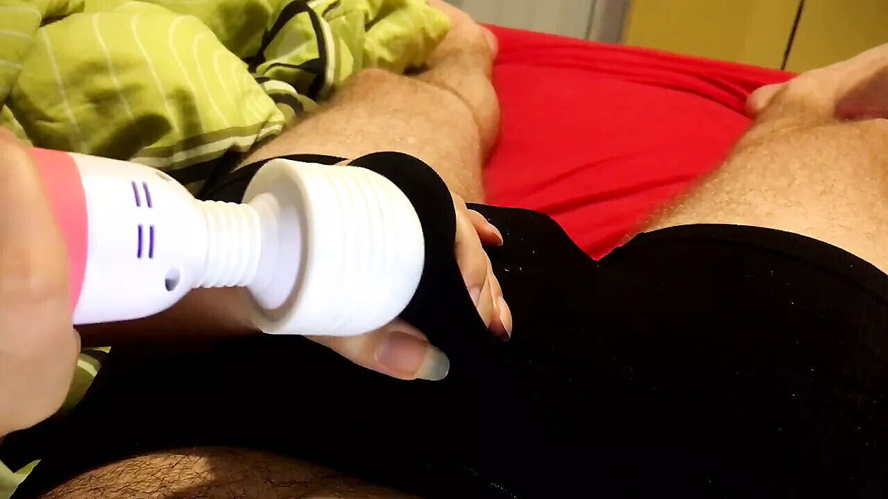 He came in his underwear with my magic wand, twitching oprgasm cum dripping down his boxers