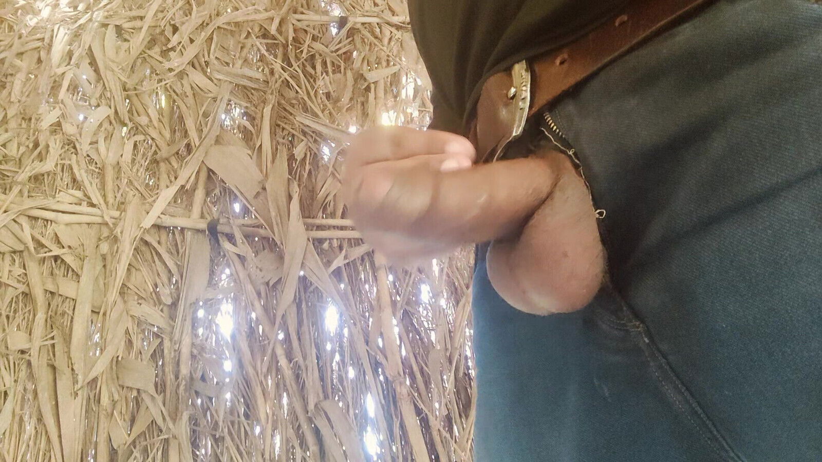 Masterbating in outdoor