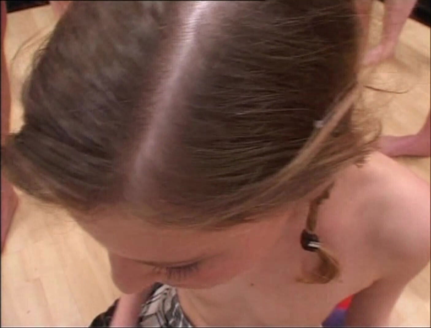 Bukkake for Young Slut with Small Tits Fucked by Many Huge Cocks