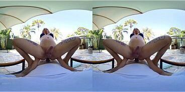 Horny Latina Tgirl Mannuela Silva Gets Fucked by the Pool