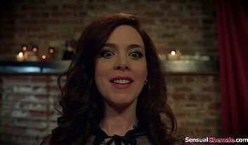 Witch summoned two busty shemale succubi