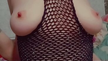 My stepbrother eagerly sucking on my tits licking and biting my nipples