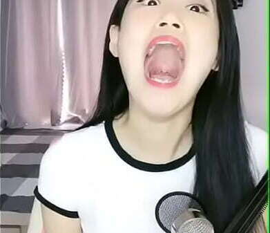 Chinese Girl Yawning