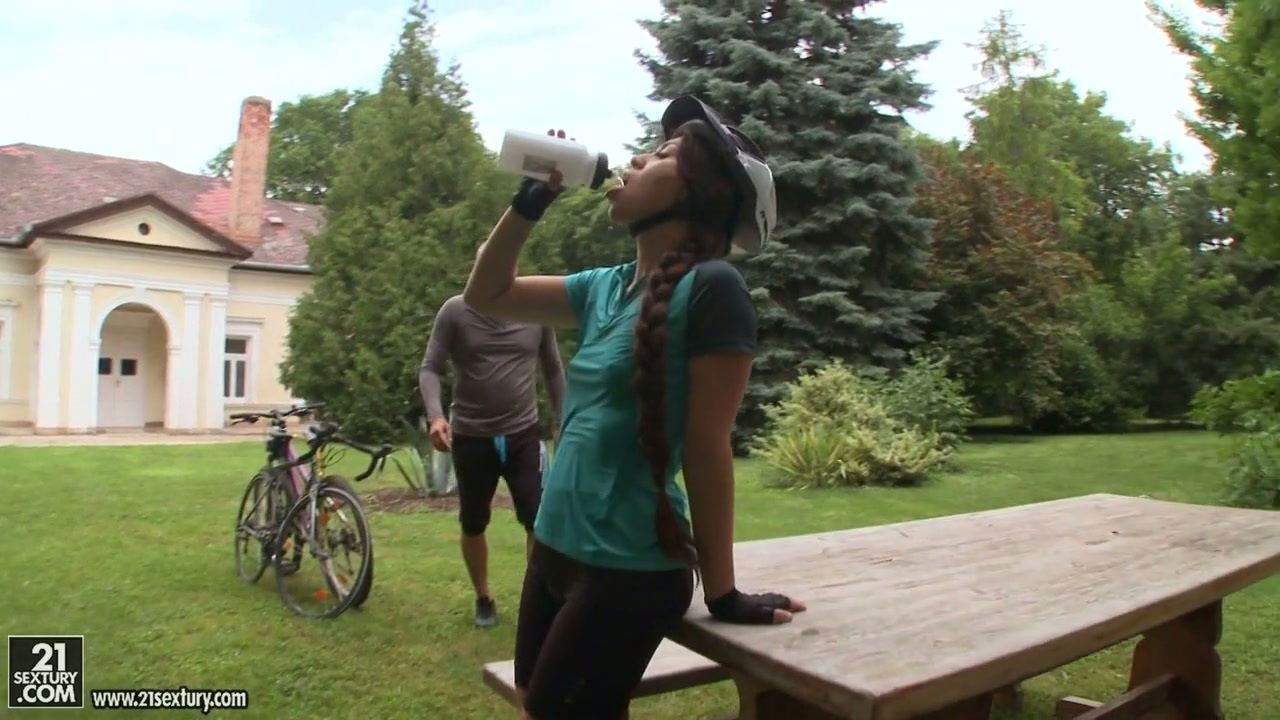 Bald headed dude fucks anal of sweet bike girl Tiffany Doll