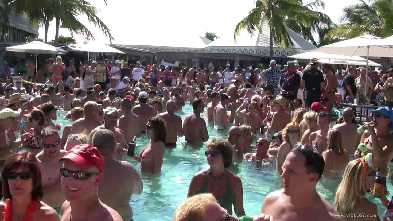 Hot chicks in bikini have fun and merry in the pool