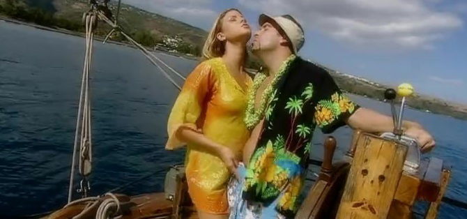 While out on a boat Monika Sweetheart gives a guy a blowjob