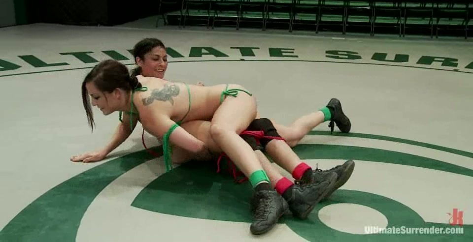 Lesbian Babes Get All Sweaty On A Wrestling Competition!