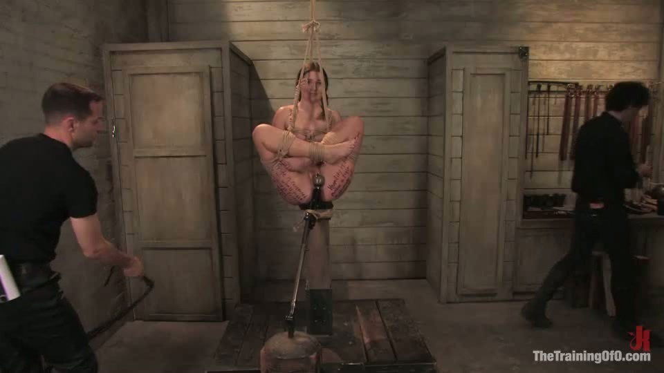 Tied up Savannah West gets her pussy drilled with a dildo